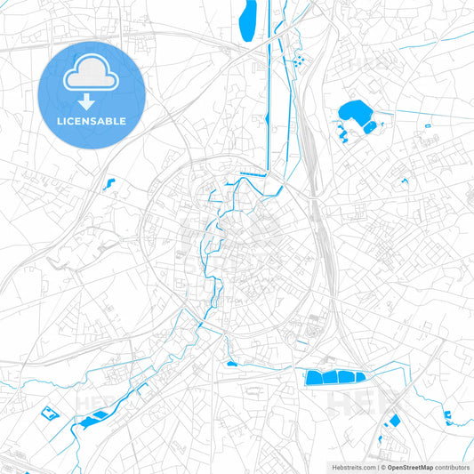Leuven , Belgium bright two-toned vector map