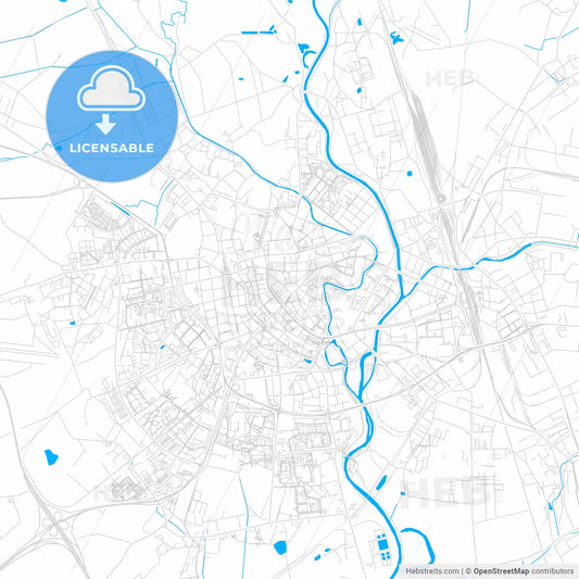 Olomouc, Czechia bright two-toned vector map