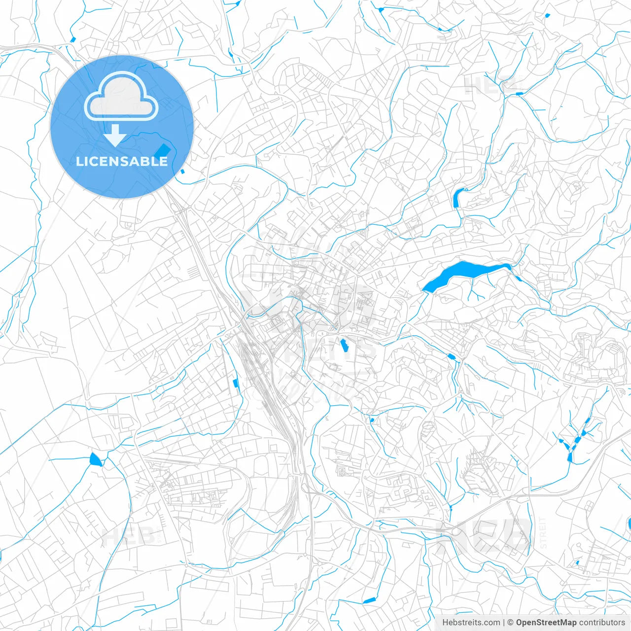 Liberec, Czechia bright two-toned vector map