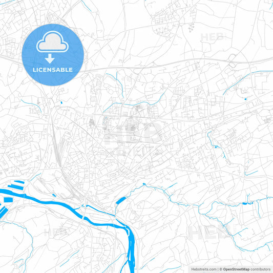 Witten, Germany bright two-toned vector map