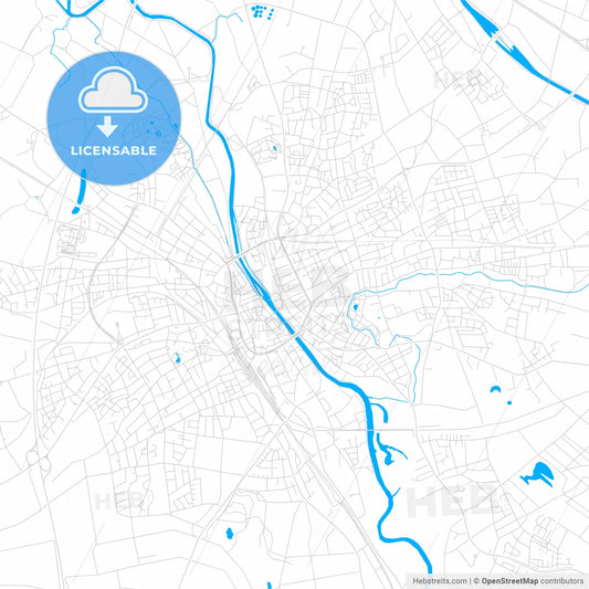 Rheine, Germany bright two-toned vector map
