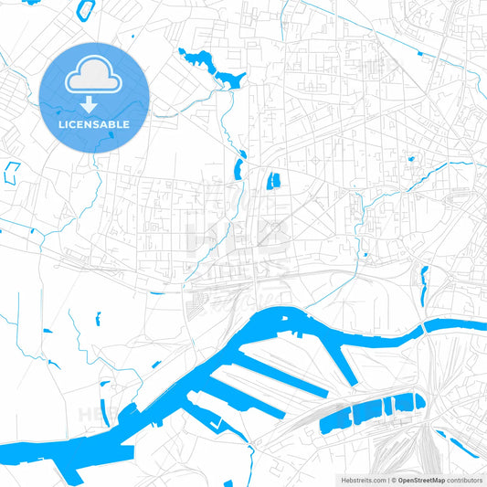 Kaliningrad, Russia bright two-toned vector map