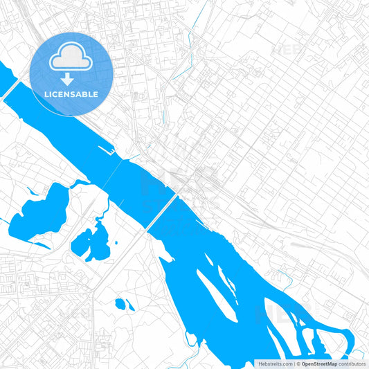 Novosibirsk, Russia bright two-toned vector map