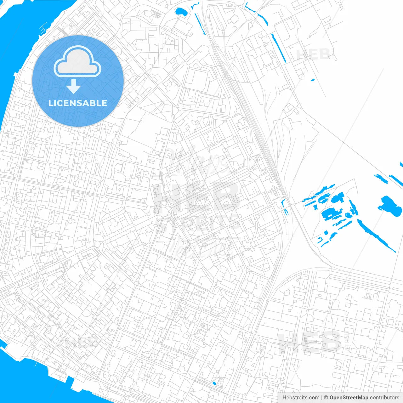 Arkhangelsk, Russia bright two-toned vector map