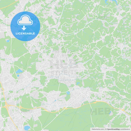 Bergisch Gladbach, Germany printable street map