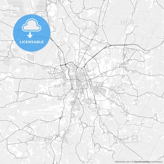 České Budějovice light vector map