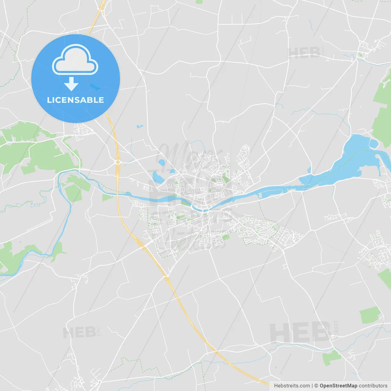 Drogheda, Ireland printable street map