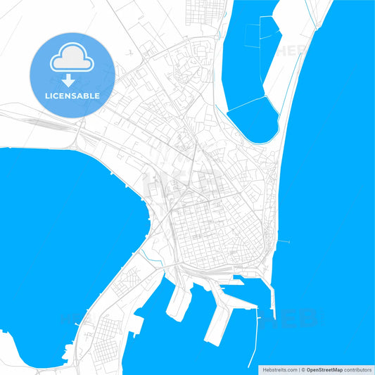 Burgas, Bulgaria bright two-toned vector map