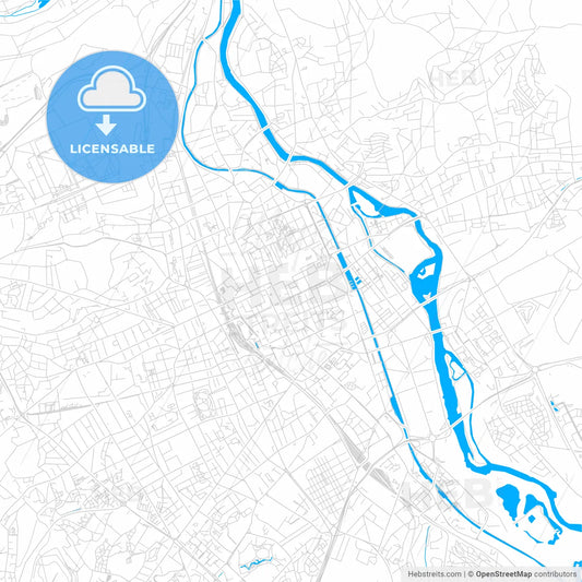 Nancy, France bright two-toned vector map