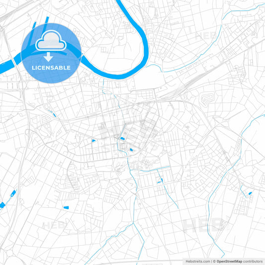 Offenbach am Main, Germany bright two-toned vector map