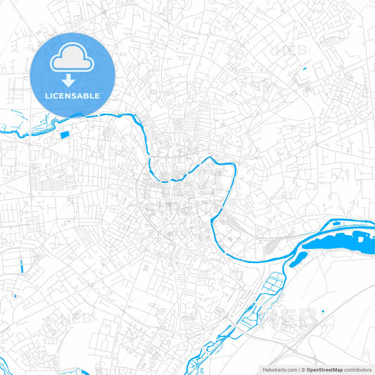 Norwich, England bright two-toned vector map