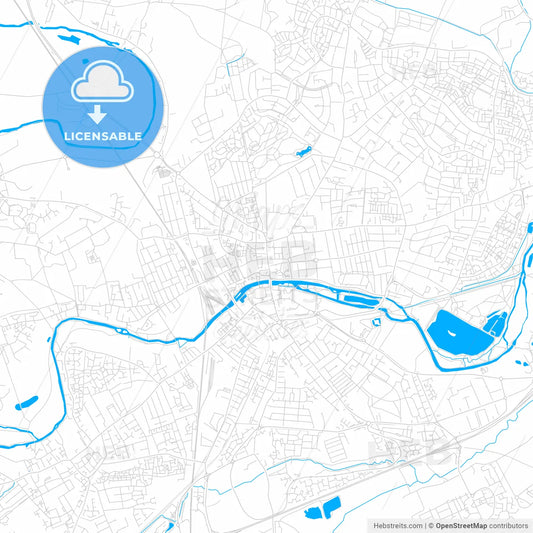 Bedford, England bright two-toned vector map
