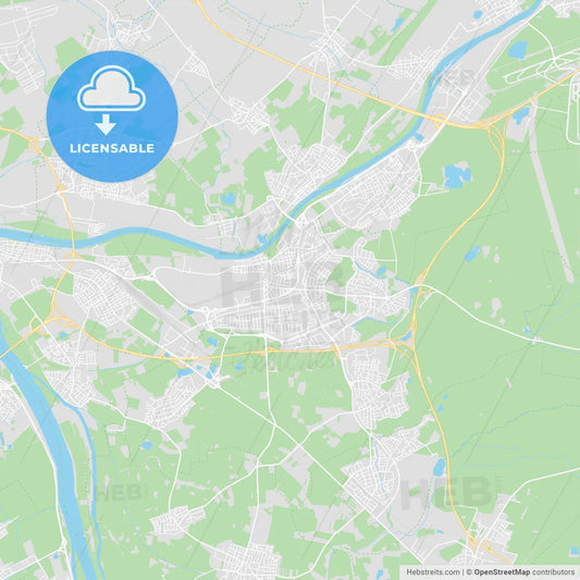 Russelsheim am Main, Germany printable street map