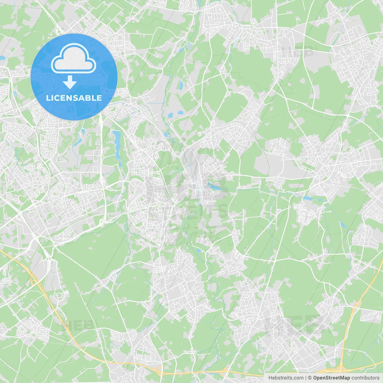 Herzogenrath, Germany printable street map