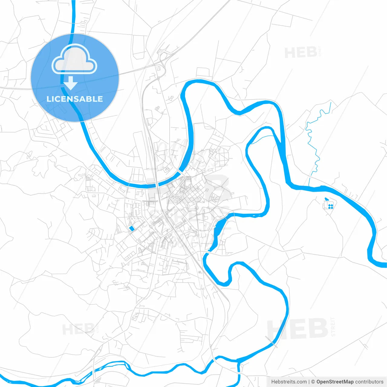 Karlovac , Croatia bright two-toned vector map