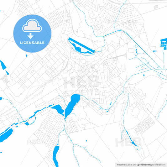 Bălți, Moldova bright two-toned vector map