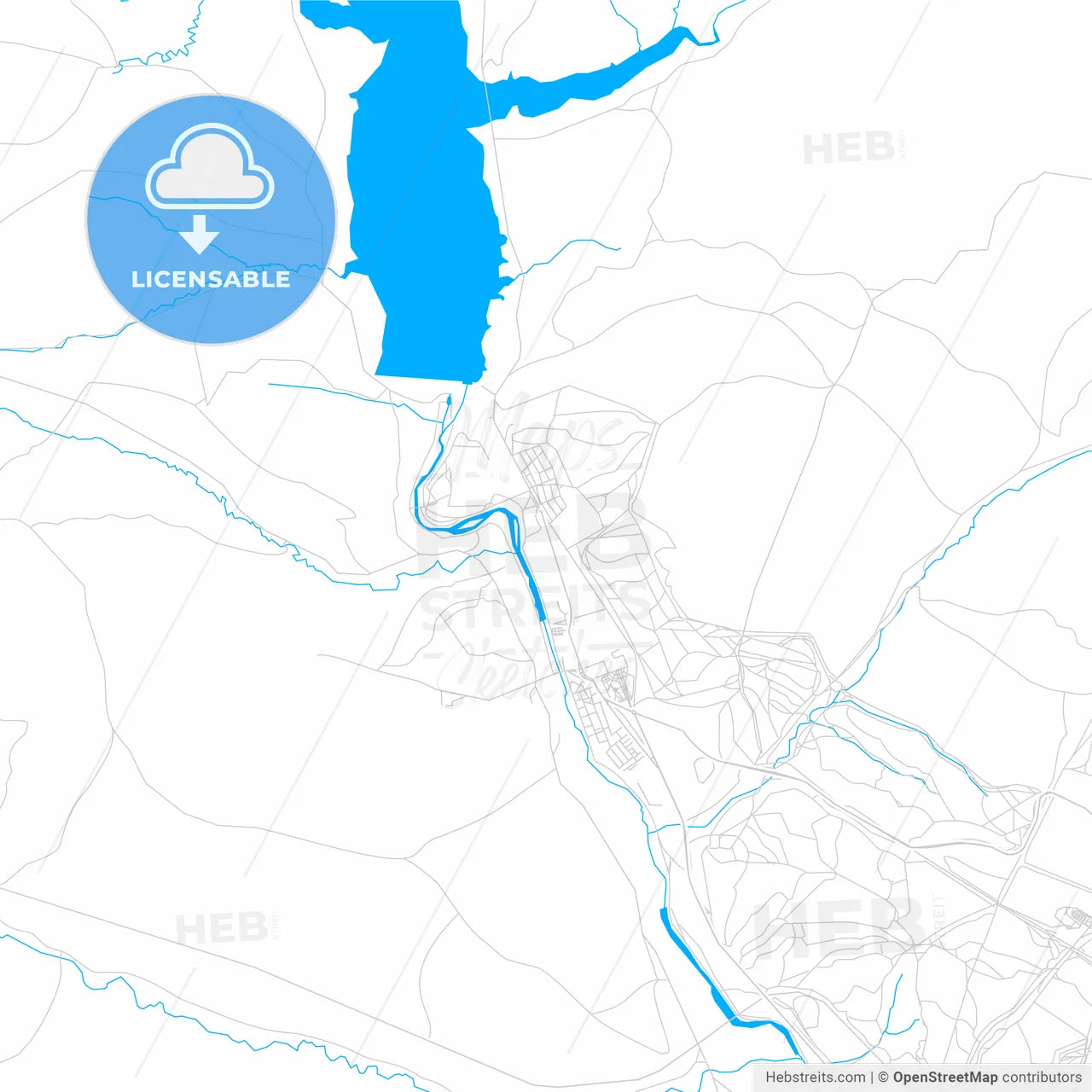 Fuencarral-El Pardo, Spain bright two-toned vector map