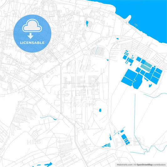 Novocheboksarsk, Russia bright two-toned vector map