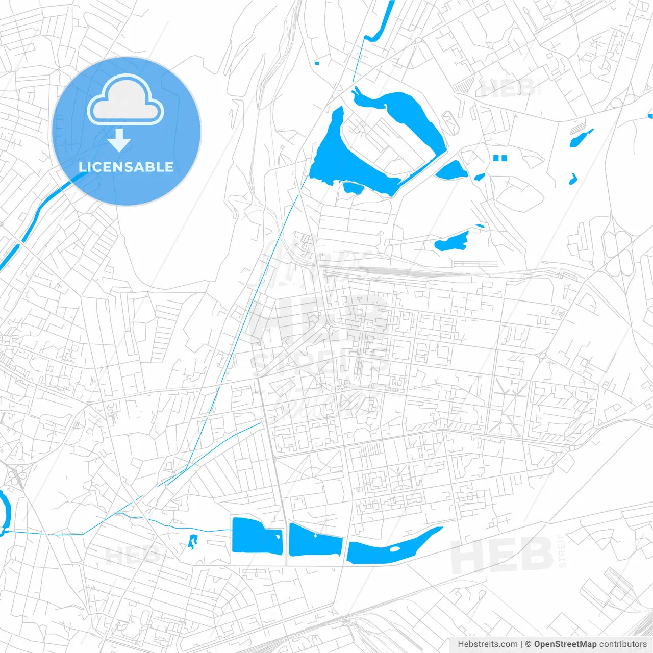 Kryvyi Rih, Ukraine bright two-toned vector map