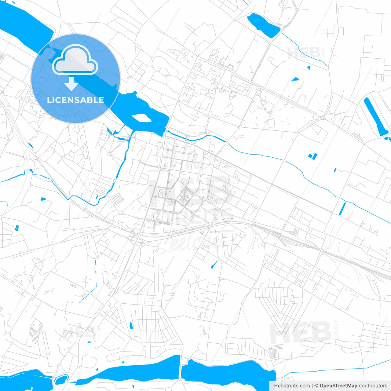 Khmelnytskyi, Ukraine bright two-toned vector map