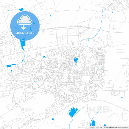 Basildon, England bright two-toned vector map