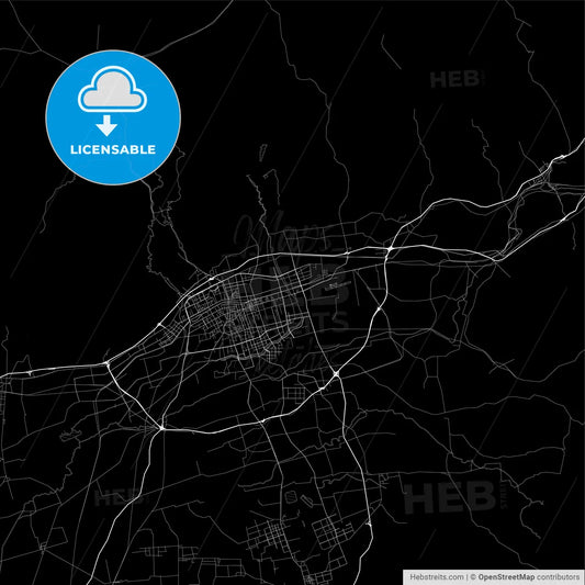 Area map of Hohhot, China, Province Inner Mongolia