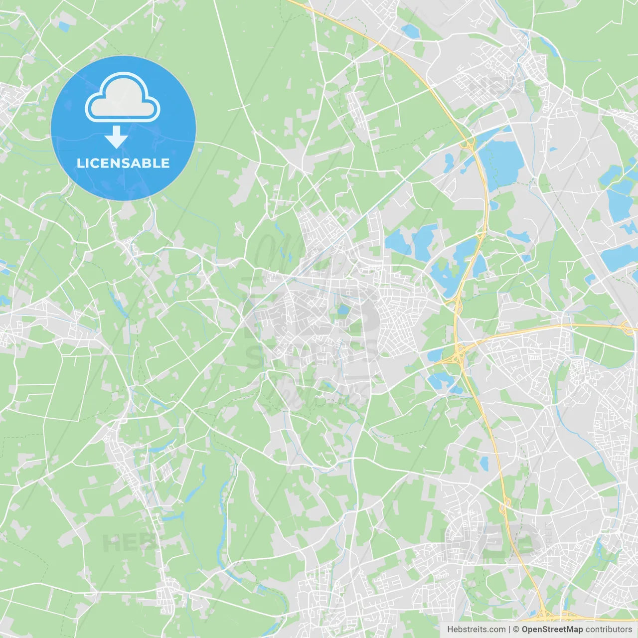 Kamp-Lintfort, Germany printable street map