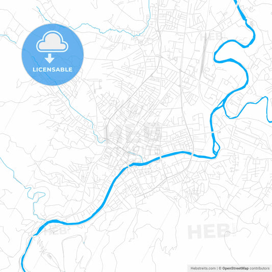 Banja Luka, Bosnia and Herzegovina bright two-toned vector map