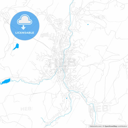 Gabrovo, Bulgaria bright two-toned vector map