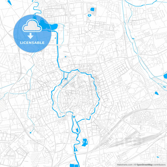 Braunschweig, Germany bright two-toned vector map