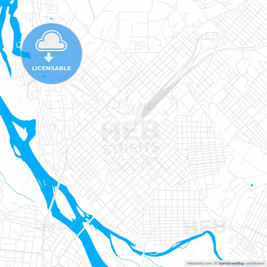 Semey, Kazakhstan bright two-toned vector map