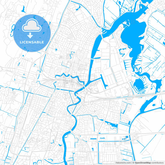 Haarlem, Netherlands bright two-toned vector map