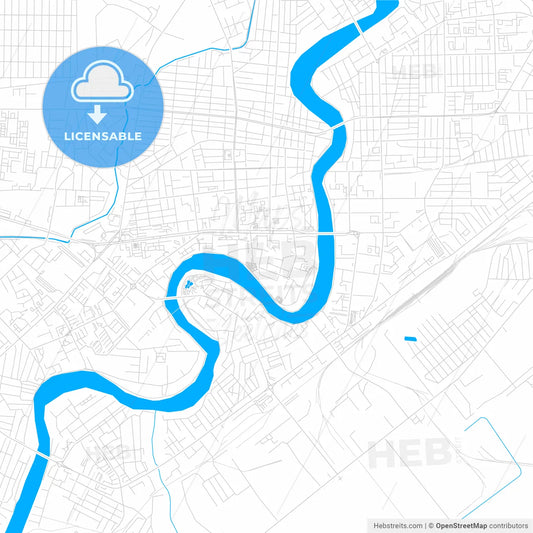 Atyrau, Kazakhstan bright two-toned vector map