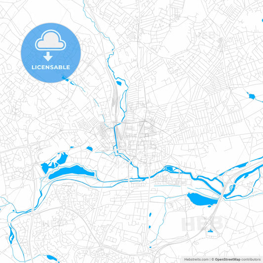 Northampton, England bright two-toned vector map