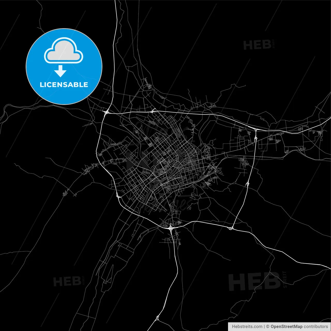 Area map of Chifeng, China, Province Inner Mongolia