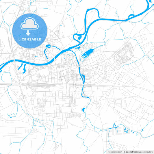 Pardubice, Czechia bright two-toned vector map
