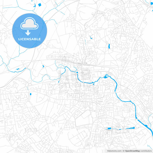 Colchester, England bright two-toned vector map