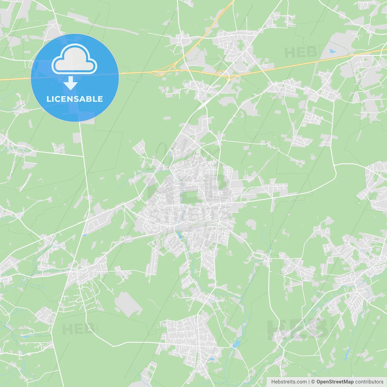 Buchholz in der Nordheide, Germany printable street map
