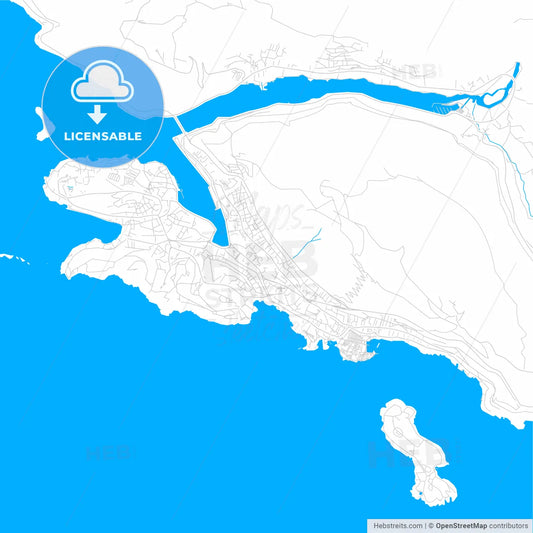 Dubrovnik , Croatia bright two-toned vector map