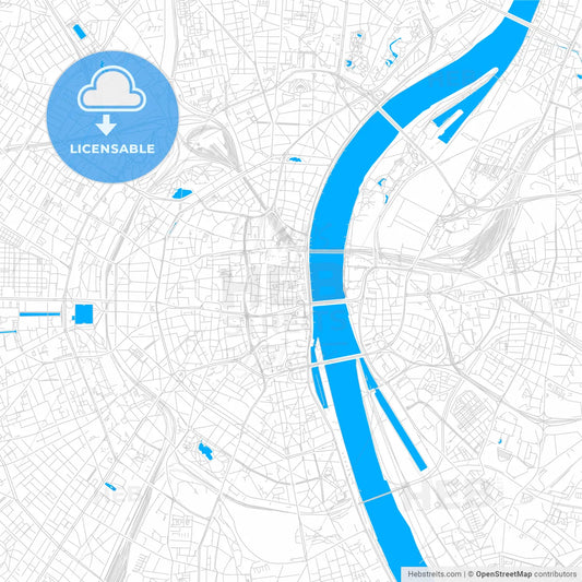 Koln, Germany bright two-toned vector map