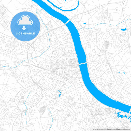 Bonn, Germany bright two-toned vector map