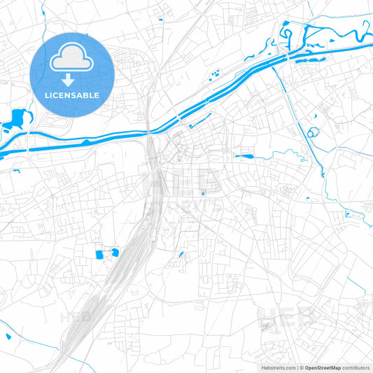 Hamm, Germany bright two-toned vector map