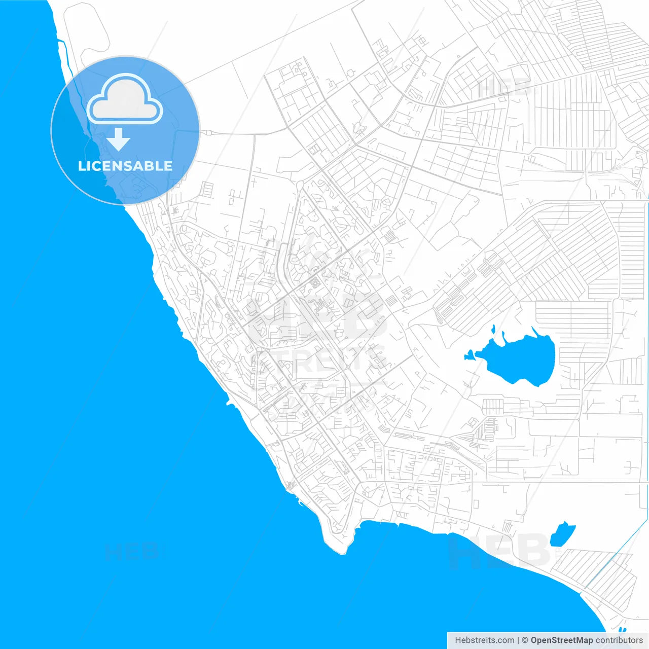 Aktau, Kazakhstan bright two-toned vector map