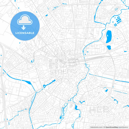 Eindhoven, Netherlands bright two-toned vector map