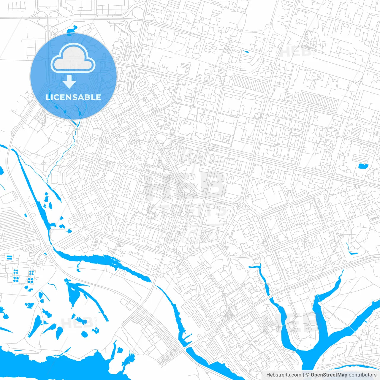 Surgut, Russia bright two-toned vector map