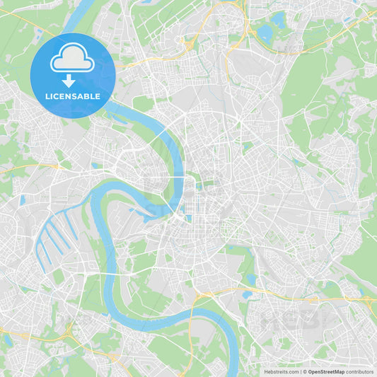 Dusseldorf, Germany printable street map