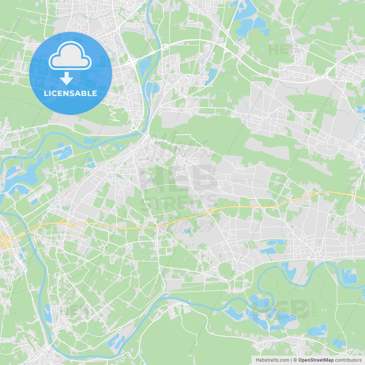 Porta Westfalica, Germany printable street map