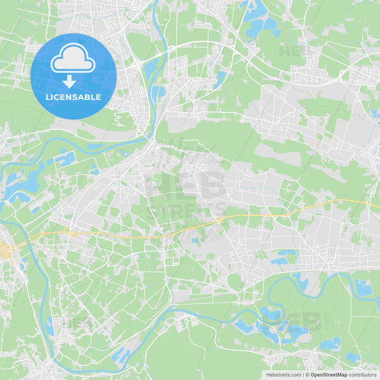 Porta Westfalica, Germany printable street map