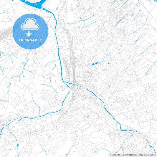 Hagen, Germany bright two-toned vector map