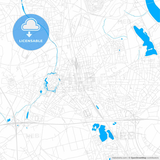 Moers, Germany bright two-toned vector map